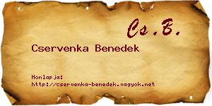 Cservenka Benedek névjegykártya